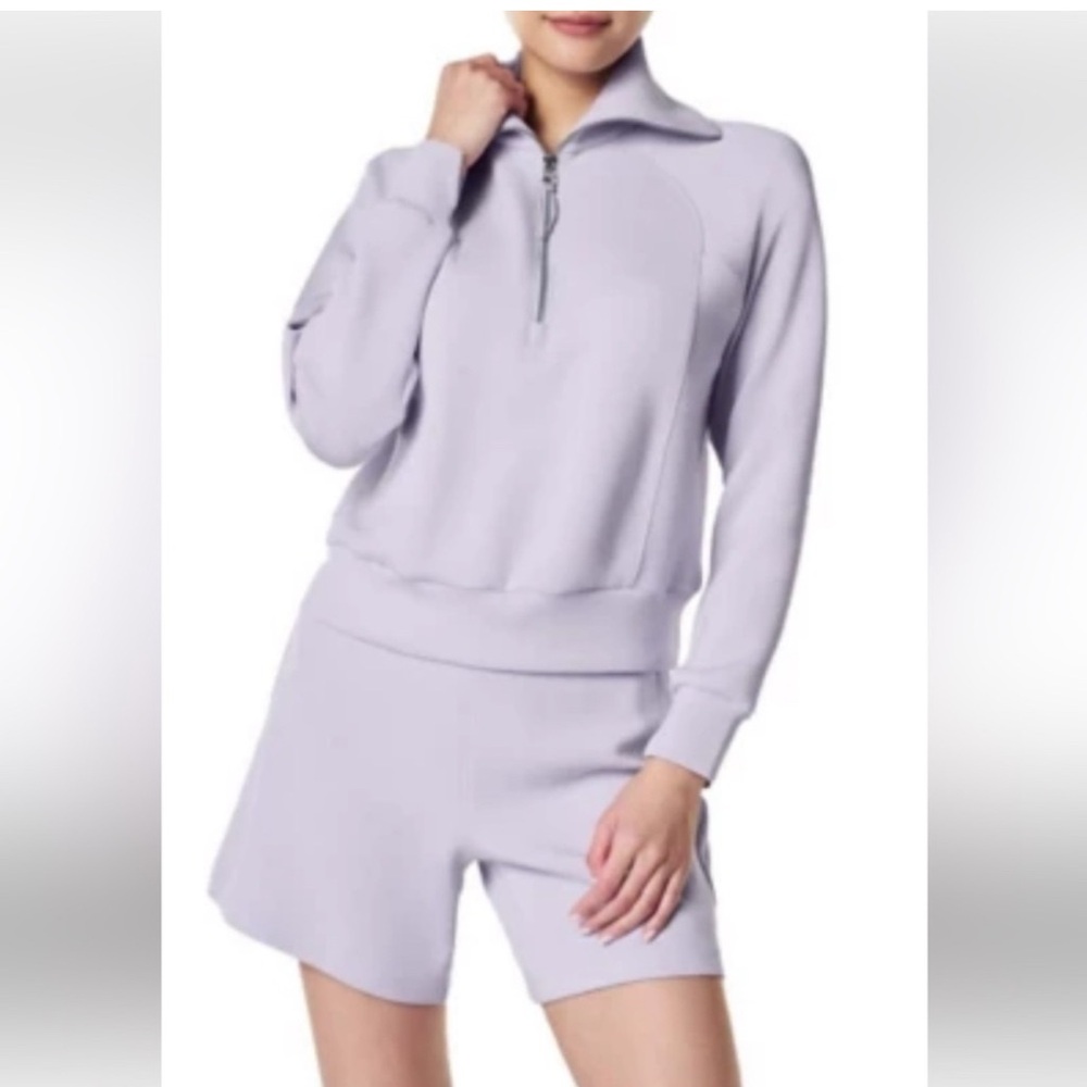 Spanx air essentials half zip top M in lavendar